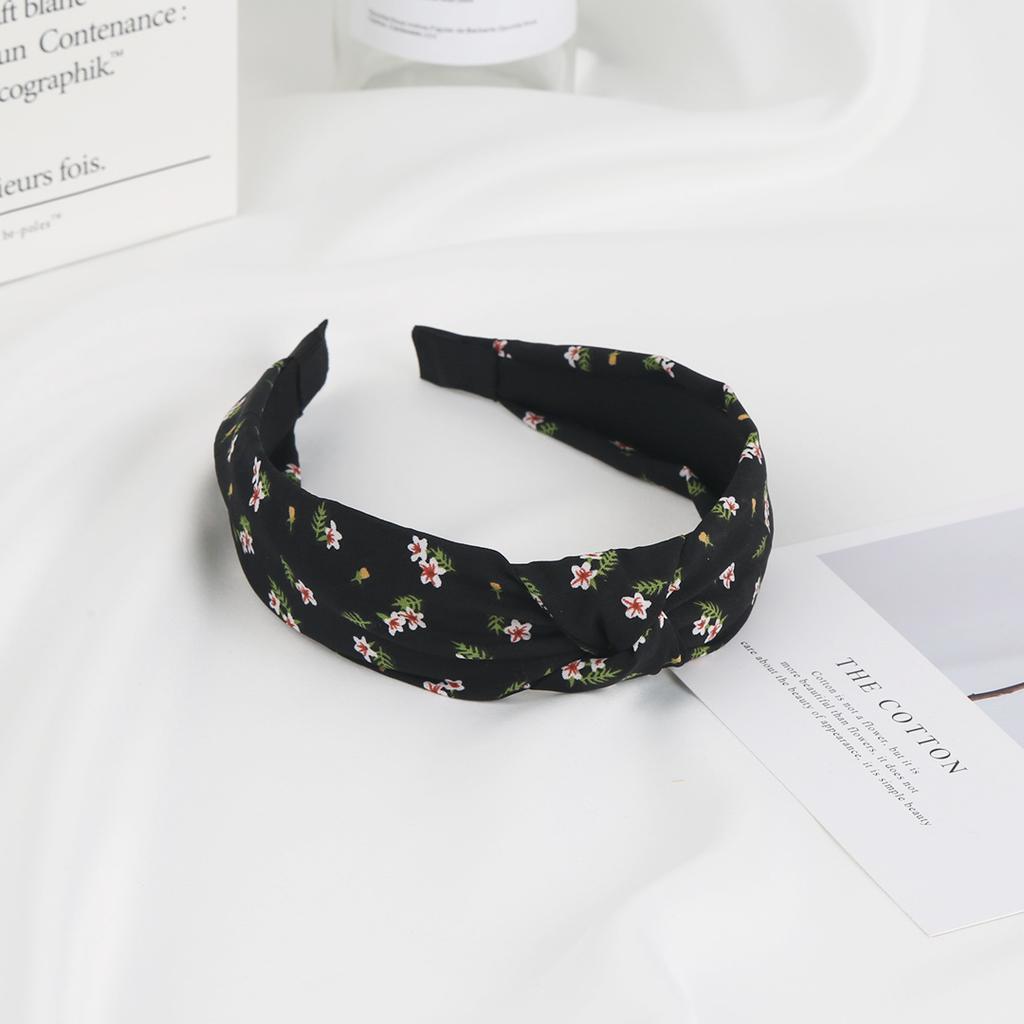 2024 New Printed Headband Wide Edge Simple Hair Band Fabric Knotted Headband Hair Accessories Woman