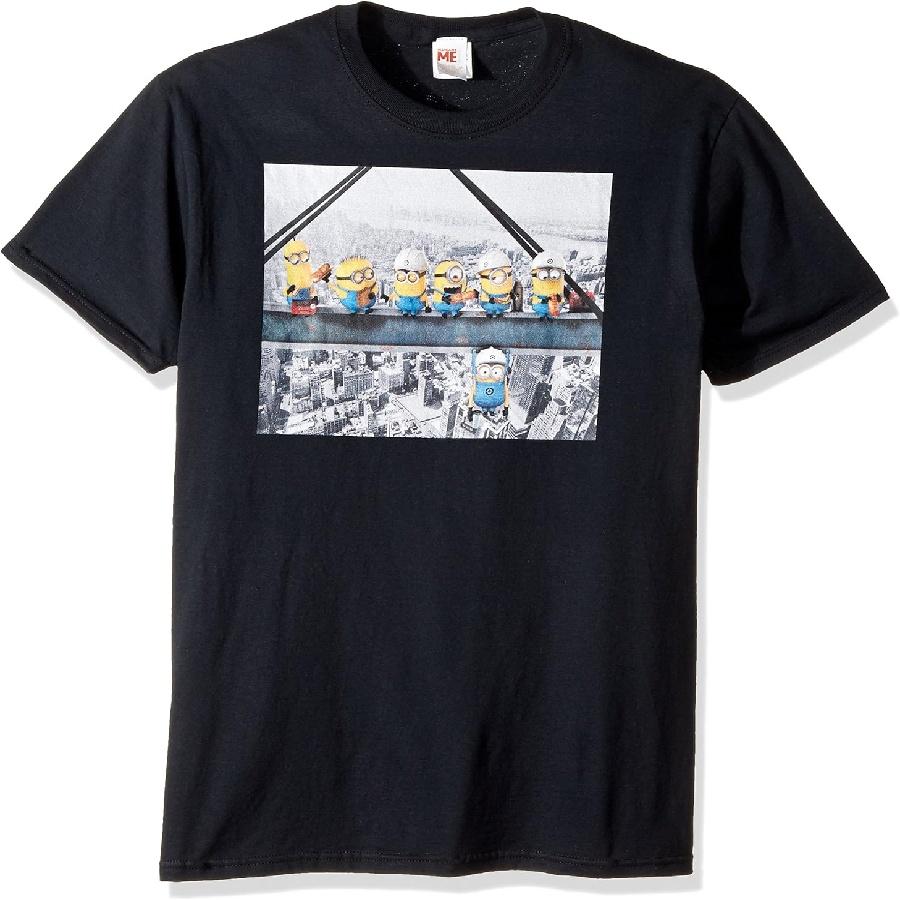 Despicable Me Men s Minions Lunch Break On Skyscraper Funny Graphic Tee S