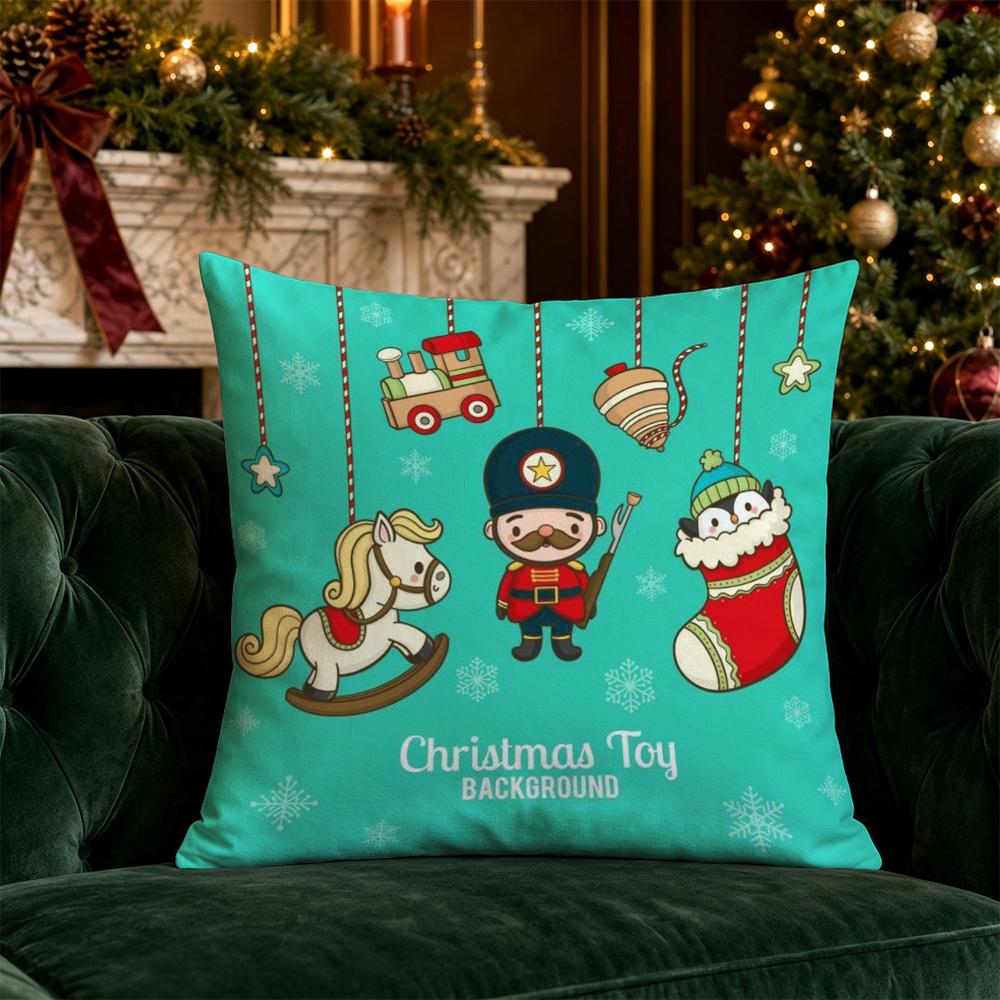 Christmas Cute Throw Pillow Covers Pattern Cushion Cover Suitable for Sofa Bedroom Car Pillow Cover