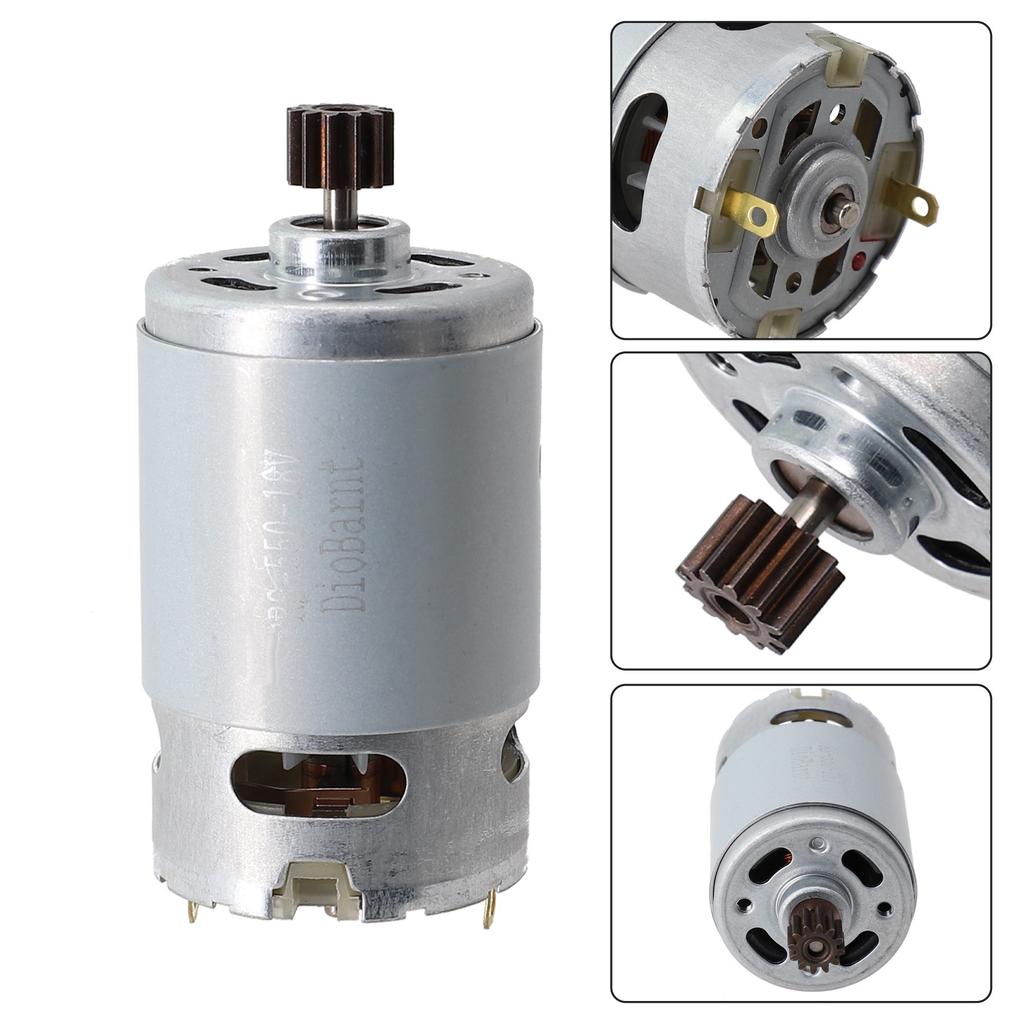 Motor 10mm Gear Diameter 12 Teeth 18 V Silver & Black