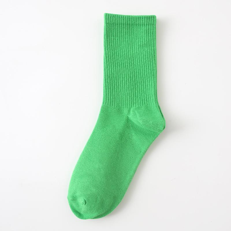 Female Spring and Autumn Thin Style Pure Color Candy Color Movement In The Tube Pile Socks