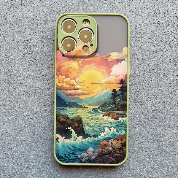 Sunrise Scenery Phone Case For iPhone 17 15 14 Plus Pro Max 16 13 12 11 Pro Max Mini XR X XS Plus Gorgeous Mountain River Cover