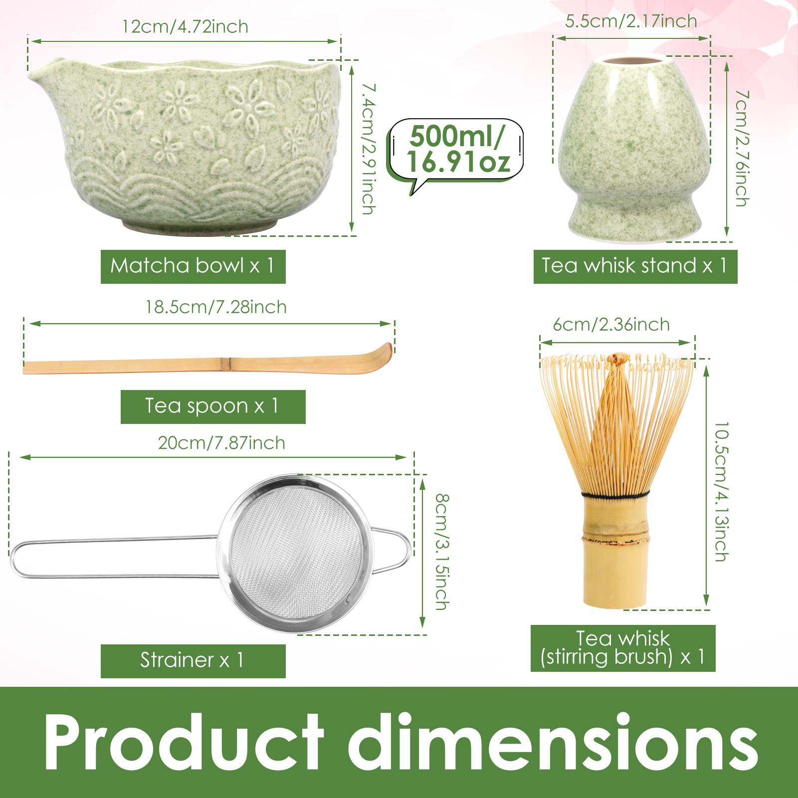 

Набор для смешивания японского матча из 5 предметов Японская церемониальная керамическая чаша Венчик Подарочный набор Коробка Набор для приготовления матча для любителя матча зелёный