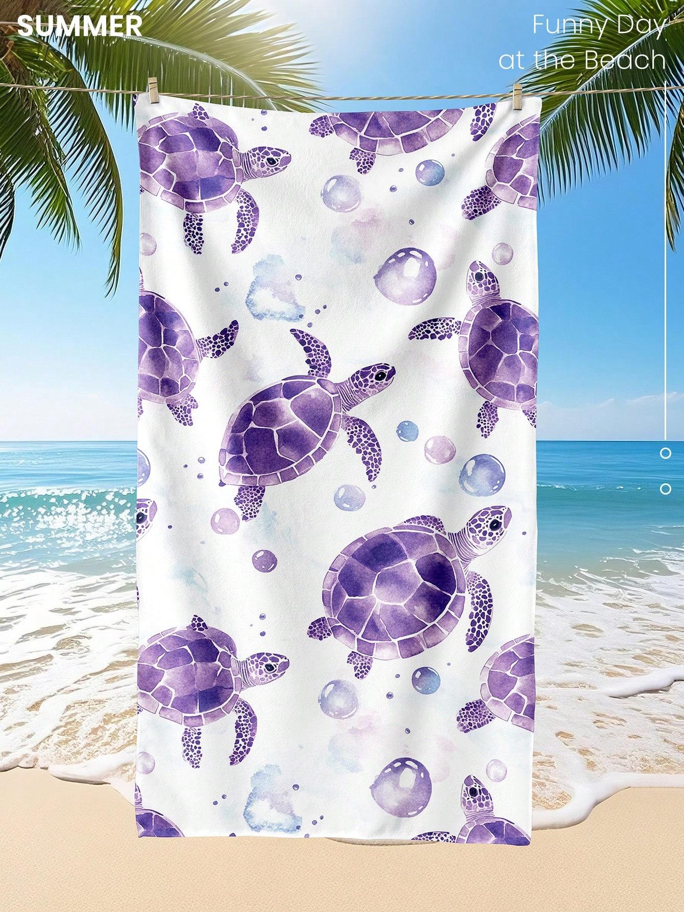 

Coconut Tree Printed Beach Towel, Microfiber, Absorbent Lightweight Sand Free, Ideal for Swimming, Fitness, Yoga W30*H60(CM)
