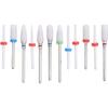 Ceramic Nail Drill Bit, 12pcs Ceramic + Stainless Steel Round Nail Drill Bits Ceramic Nail File Drill, for Removing the Dead Skin, Nail Art