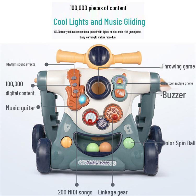 Adjustable 3-in-1 Baby Walker & Pushable Stroller Toy for Ages 0-3