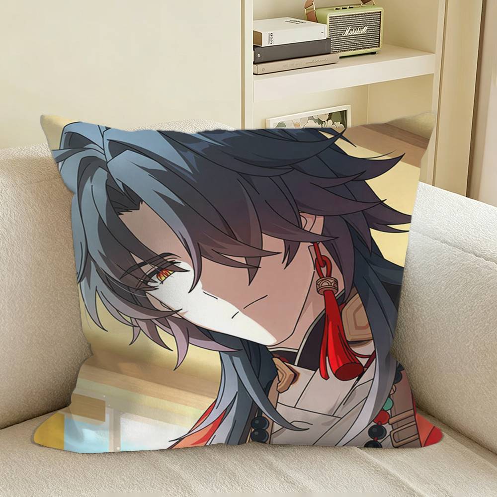 Game HSR Mortenax BBlade Square Sofa Pillow Cover Solid Color Living Room Home Decor Cushion Case