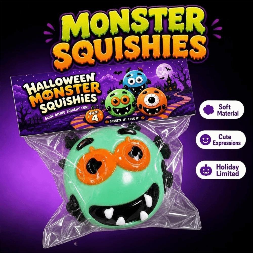 Halloween Theme Quirky Sensory Fidget Toy Slow Rising Dog Face Swap Squishy Office Desk Decor