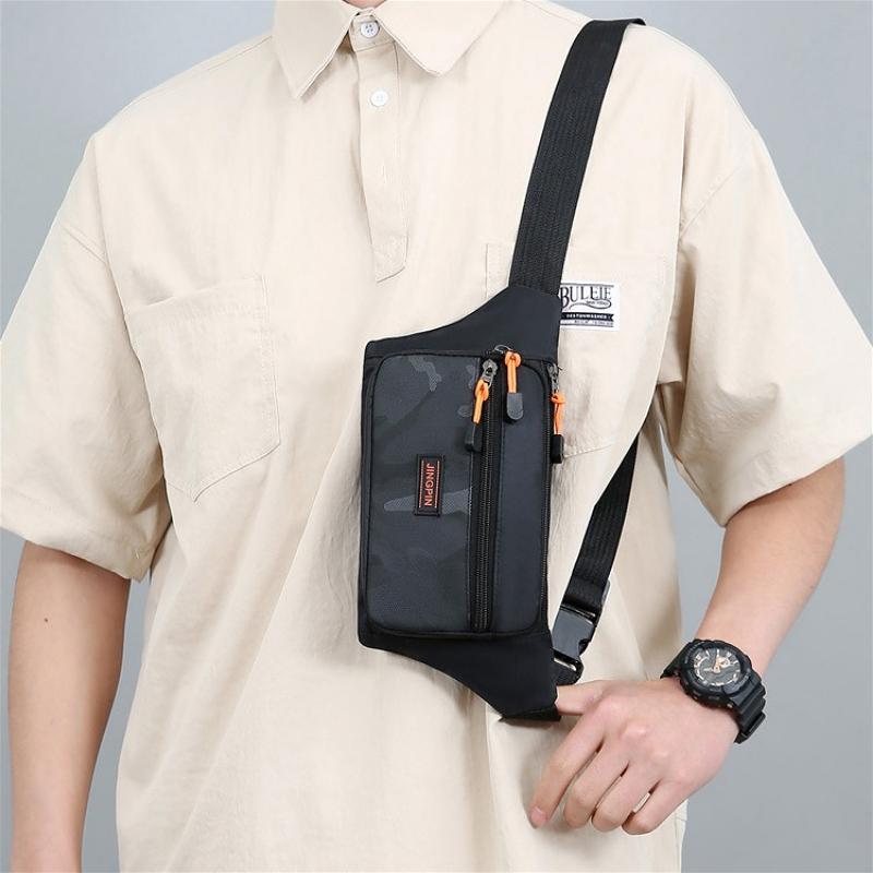 Men’s Waterproof Waist Bag Large Capacity Crossbody Chest Bag Multi Pocket Belt Bag Casual Travel Sports Fanny Pack