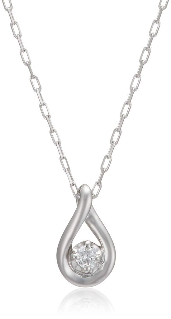 K10 White Gold Necklace [Yondo Sea] 4℃ [December Birthstone] 11182-612-3215-00-00 Women's