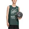 Li-Ning Sports Basketball Series Letter Pattern Print Athletic Tank Top Men Tops Pine-Green Frost-Green AAYR371-9