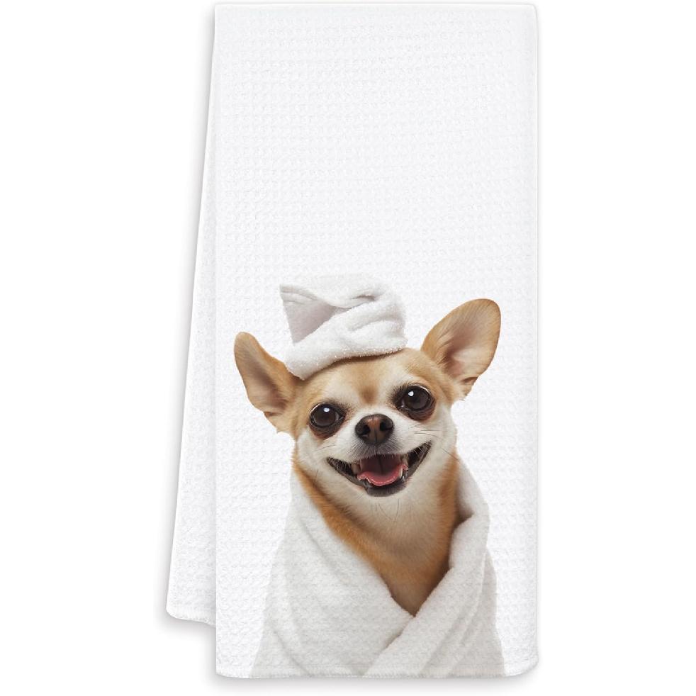 Funny Chihuahua Hand Towels for Bathroom, Chihuahua Gifts Decorative Towels for Bathroom Washroom, Chihuahuas Lover Mom Gifts, 16x24 Inch