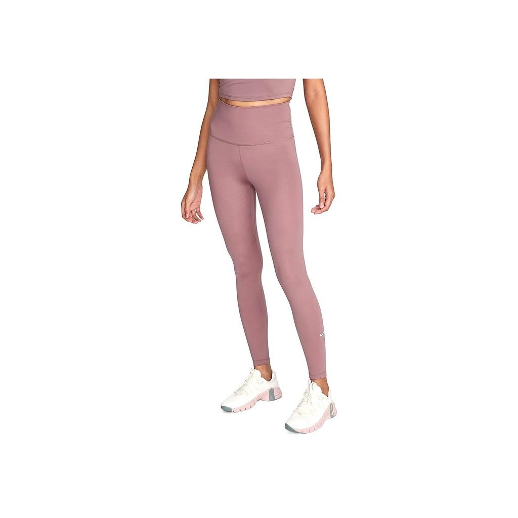 Nike One High-Waisted Quick-Dry Compression Leggings Women Bottoms Smoke-Grey Purple-Red DM7279-208