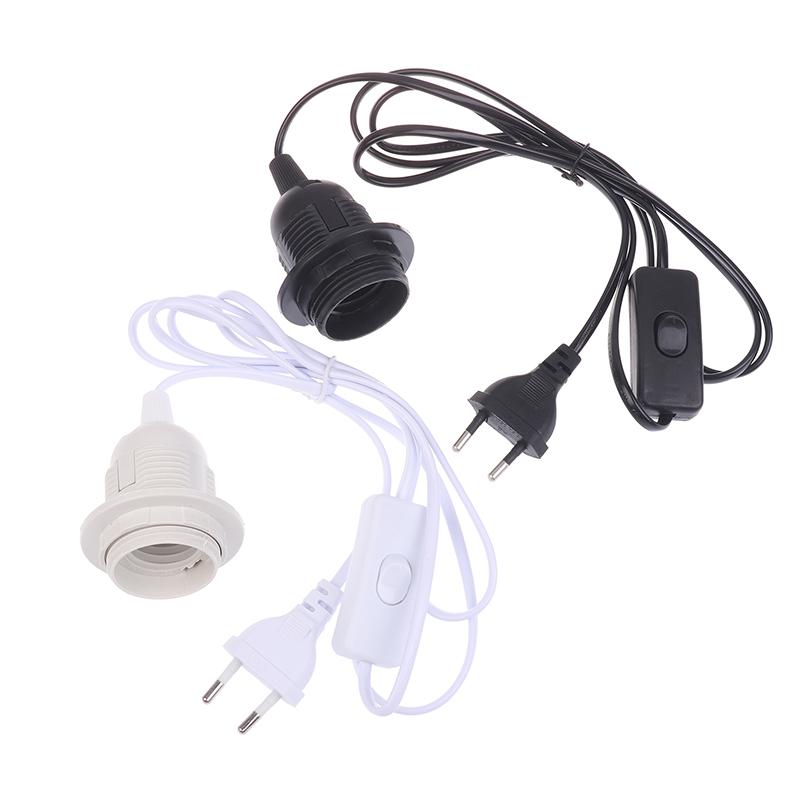 E27 220V EU Plug Lamp Base Holder With 1.8M ON/OFF Power Cord Hanging Pendant LED Light Fixture Lamp Bulbs Socket Adapters