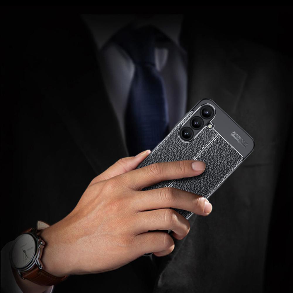 For Samsung Galaxy A16 5G/4G Case Litchi Texture TPU Flexible Phone Cover,Black