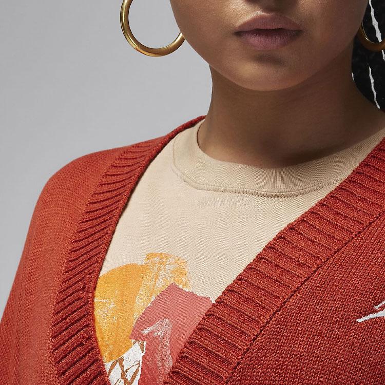 Jordan Année du Dragon Série CNY AH23 Pull Cardigan Ample avec Logo Uni Femmes Tops Rouge FN5363-615