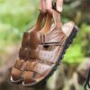 2025 Summer Men's Soft Sole Non-slip Leather Sandals – Youth Beach & Driving Footwear