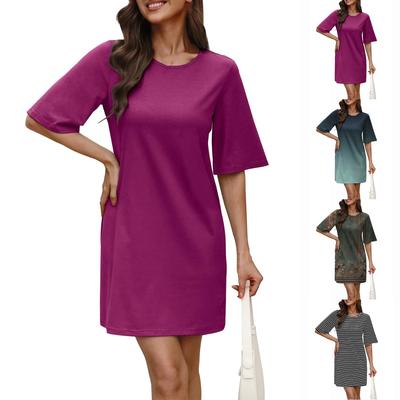 Lässiges Sommerkleid für Damen, knielang, modisch, bequem