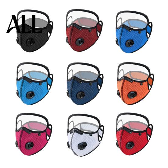 Breathable Cycling Mask Reusable Carbon Filter Dust with Adjustable Goggles, 6-Layer Face Guard 10 Filters, Protection Breathing Valve, Eye