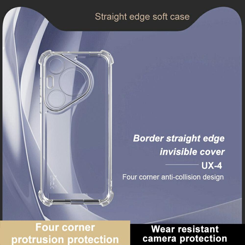 IMAK UX-4 Series Clear Phone Case for Huawei Pura 70 Pro+/70 Pro Four Corner Shockproof TPU Back Cover