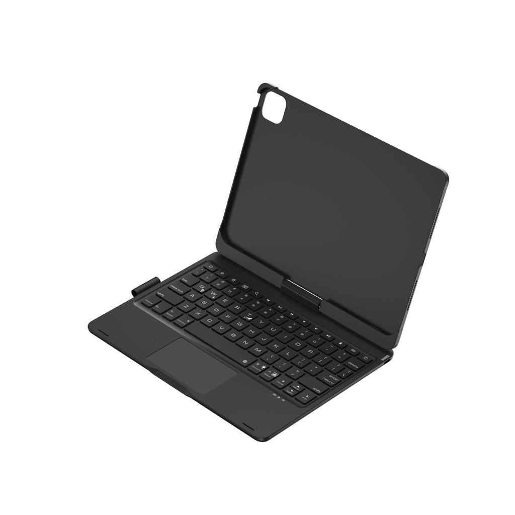New Wireless RGB Backlit Keyboard iPad Air 7th 2025 11-inch Case 360 Rotatable Touchpad 7 Color Backlight Black Pencil Holder