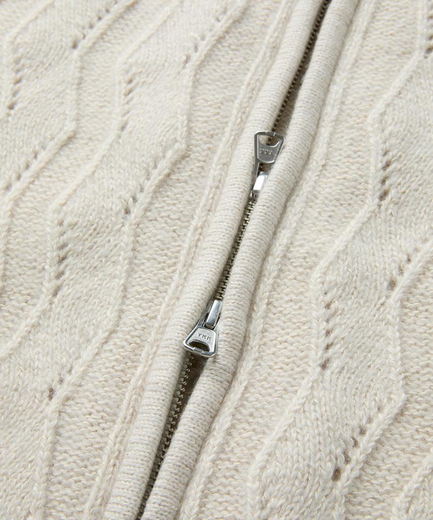 MMIC Wavy Zip Cardigan (Ivory)