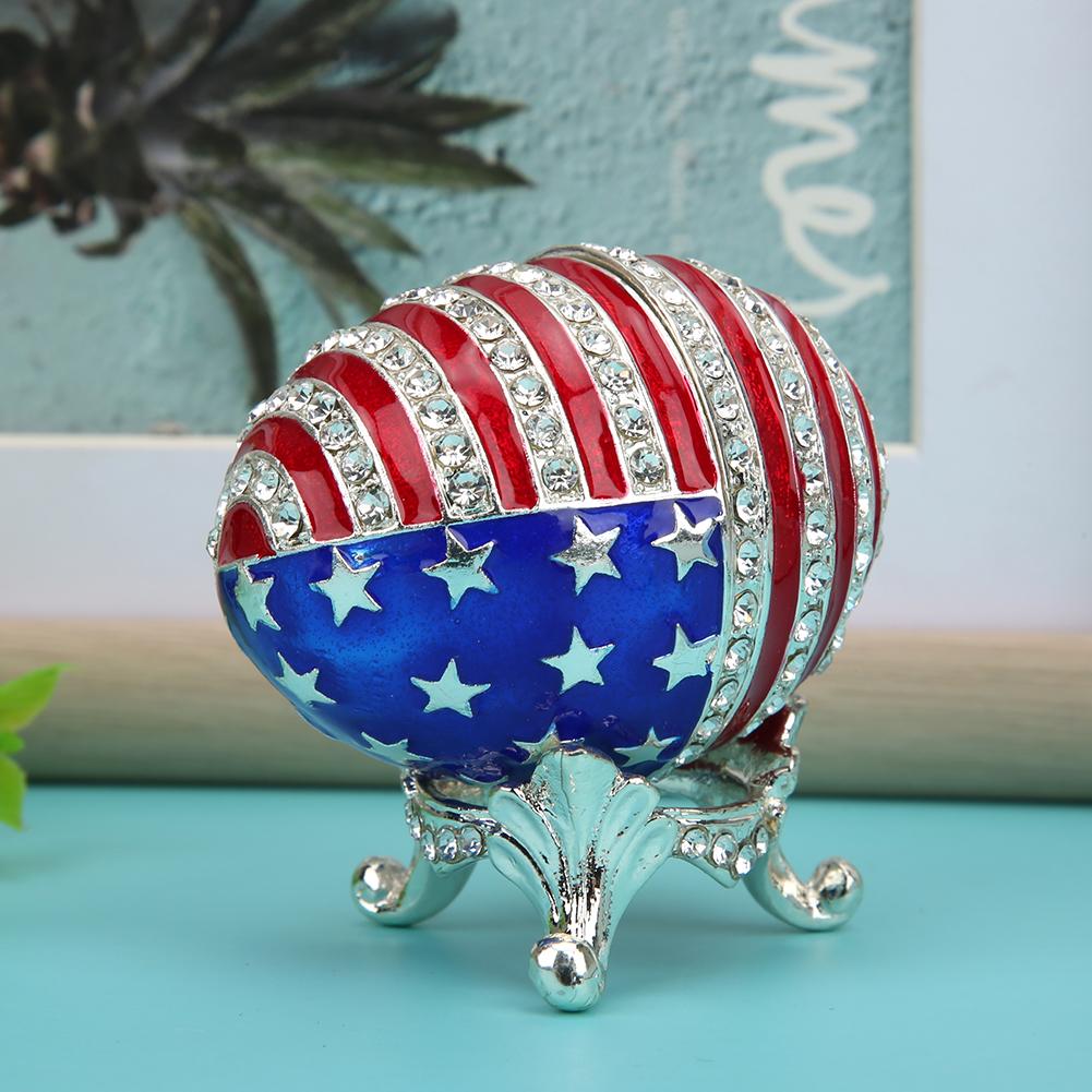Enameled Easter Egg Trinket Box Jewelry Box Metal Crafts Desktop Decoration Gifts