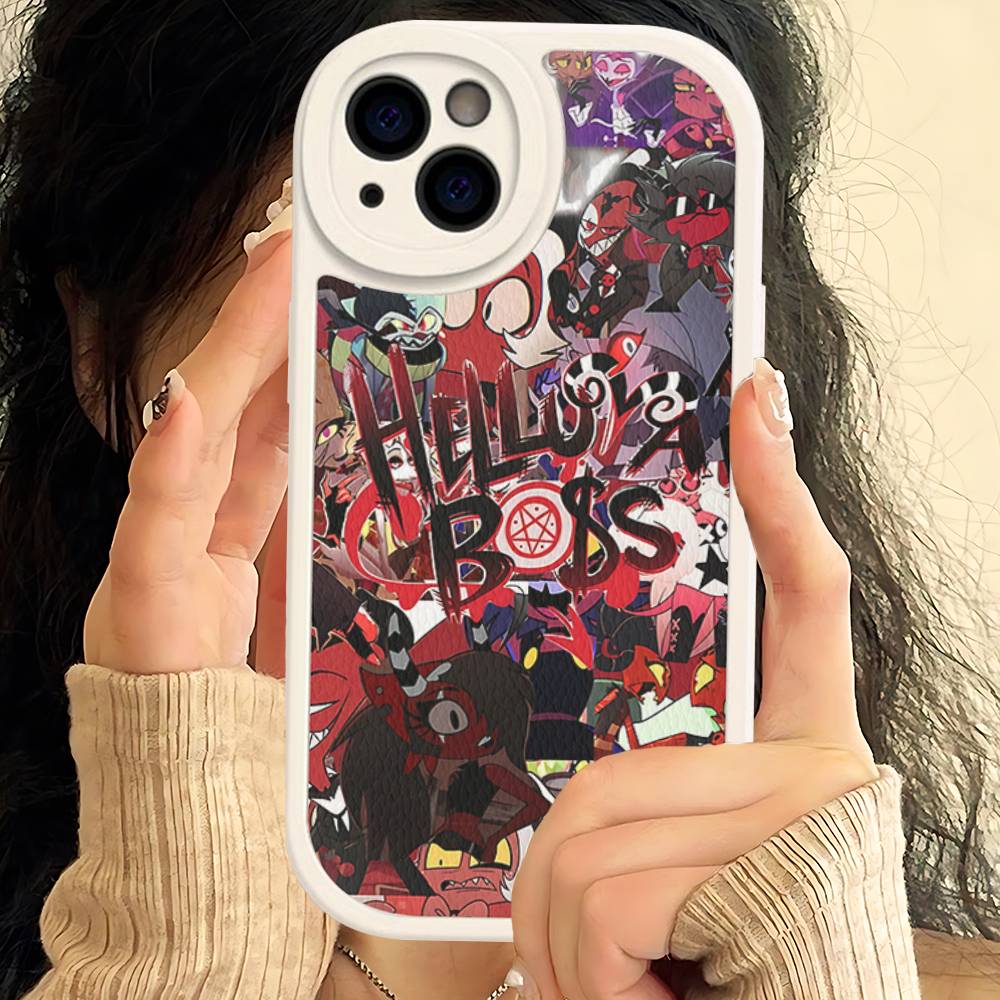 Cartoon H-Helluva Boss Phone Case For IPhone 16 15 14 13 12 11 Pro Max Plus Leather Cover