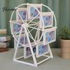 Ferris Wheel Photo Frame 16 Photos Rotating Picture Vintage Windmill Display Embossed for Family Wedding Travel Memories Home Office Table Decor
