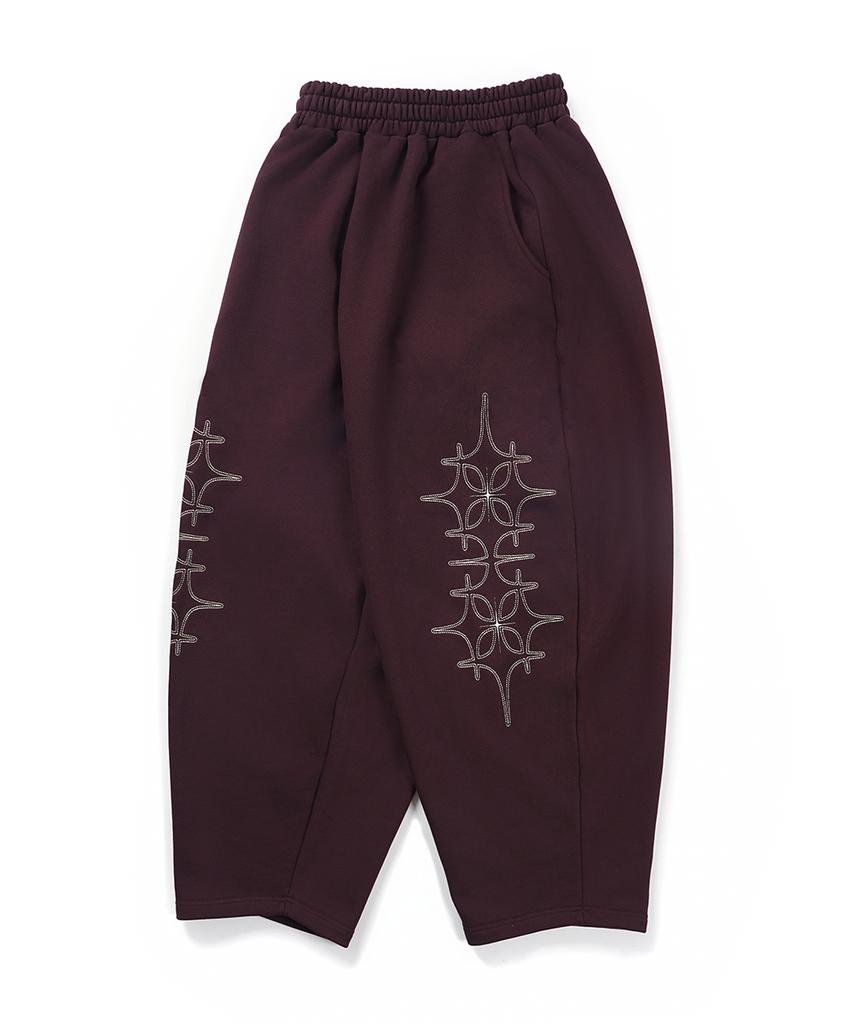 GAKKAI UNIONS Double Four-Star Balloon Pants Burgundy