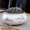 1 pcs Landscape Meditation Lotus Theme Celadon Ceramic Incense Burner Home Furnishings Sandalwood Incense Burner