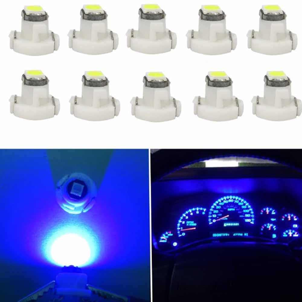 YUWENW 10 stk LED Panel Kulelys T4.2 Pære Målerkule Dashbordlys Bil 3030