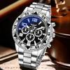 2PCS Silver Men's Watch Set Fashion Trend Business Quartz Watch Set Suitable for Daily Clothing Matching Perfect Gift