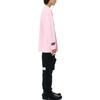 We11done Ss22 Round Logo Pattern Crew Neck Long Sleeve T-Shirt Unisex Tops Pink WD-TT1-22-648-U-PK