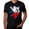 Czech Republic Lion Flag Tshirt Antifade Casual Tee Shirt