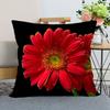 Neuankunft Gerbera Blumenkissenbezug Schlafzimmer Home Office Dekorative Kissenhülle Quadratisch Reißverschluss Kissenbezüge Satin Weich Kein Ausbleichen