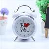 4-inch metal bell European style simple creative gift alarm clock love series spray paint round watch