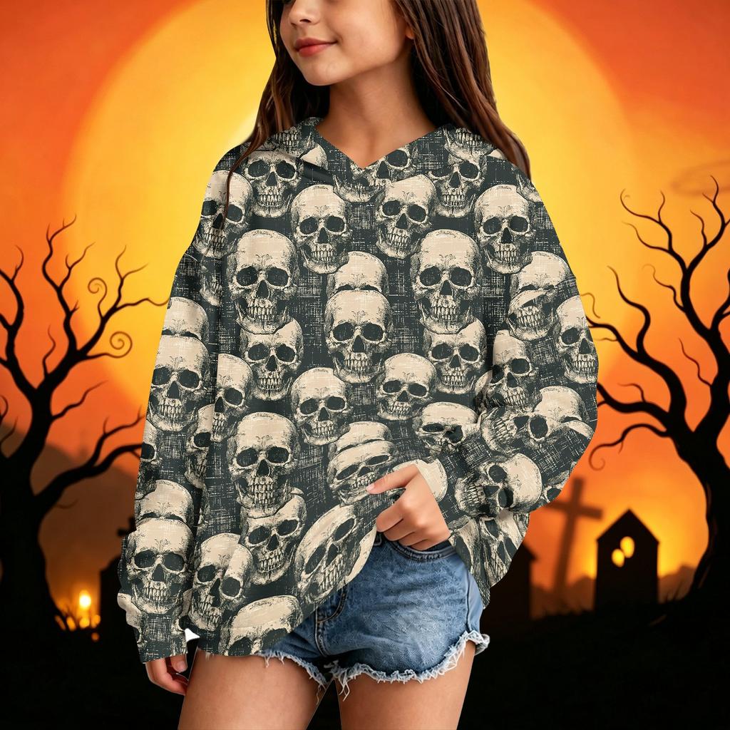 Kids Halloween Casual Printed Hoodie for Boys and Girls
