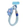Modisches dehnbares Nylon-Handy-Lanyard mit floralem Akzent T-förmigem Clip Universell für Smartphones Schlüsselanhänger