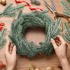 Frosty Snow-covered Pine Branches Christmas Decorations—artificial Pine Needles and Snowflake Sprigs Green. 30PCS
