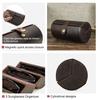 Vintage Crazy Horse Leather Cylindrical Sunglasses Case Set - 3-Piece Handmade Genuine Leather Glasses Holder