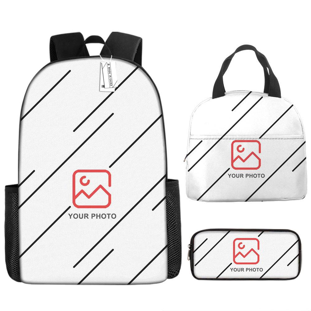 Three-Piece Schoolbag, Primary And Secondary School Students, Animation Backpack, Children'S Schoolbag, Pencil Bag, Satchel, Meal Bag Labeling
