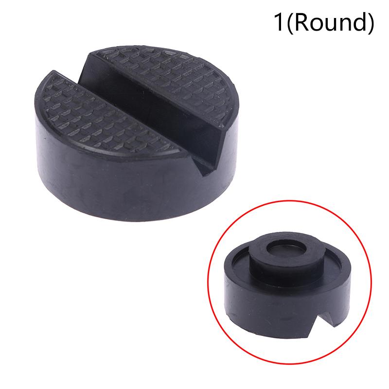 Universal 1pc Round Square Car Lift Jack Stand Rubber Pads Black Rubber Slotted Floor Jack Pad Frame Rail Adapter