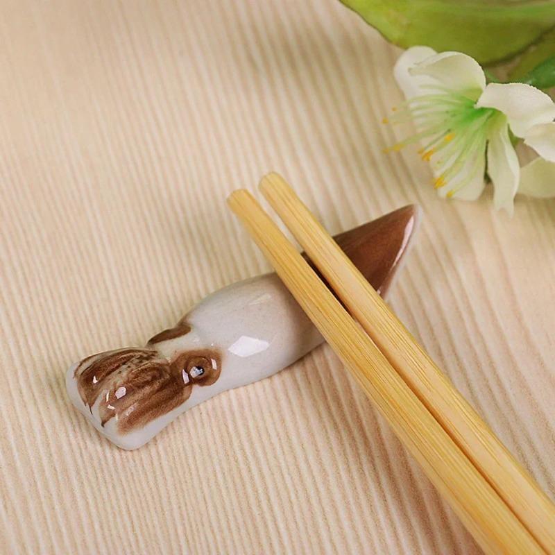 Suporte de cerâmica para pauzinhos em formato de peixe, suporte para colher, garfo, suporte para palitos de sushi, prateleira, suporte para pauzinhos, descanso, travesseiro, utensílio de cozinha