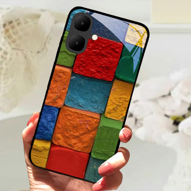 Etui Na Telefon Dla Infinix Smart 10 Odporne Na Wstrząsy Pokrowce Hartowane Szkło Tylna Pokrywa Dla Tecno Pop 10 KM4 Smart10 X6725 Ochrona Aparatu