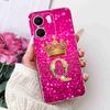 For Oppo A5x 4G CPH2725 Case Fashion Flower Crown Soft Silicone TPU Cover For Oppo A5X A5x 5G 6.67" Letter A-Z Phone Shell Capa