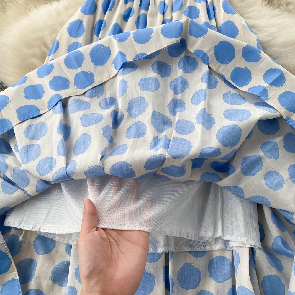 Fashion Polka Dot Elastic Waist Skirt Women's Summer Loose Temperament Large Swing A-Line Skirt Umbrella Skirt