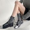 Solid Color Middle Tube Cotton Socks Women Cute Ribbon Bowknot Back Calf Socks