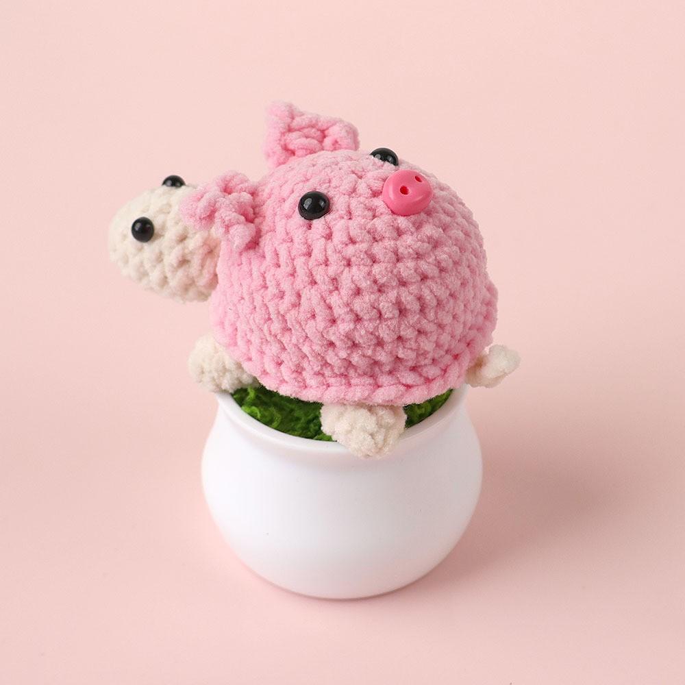 Hand-Knitted Wool Fake Flowers Set: Sunflower, Carnation, Tulip - Desktop Decor, Teacher/Student Gift, Everlasting Bouquet