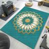 Boho Southwest Aztec Geometric Pattern Area Rug Non Slip Mat Vintage Ethnic Style Living Room Bedroom Kitchen Decor Carpet